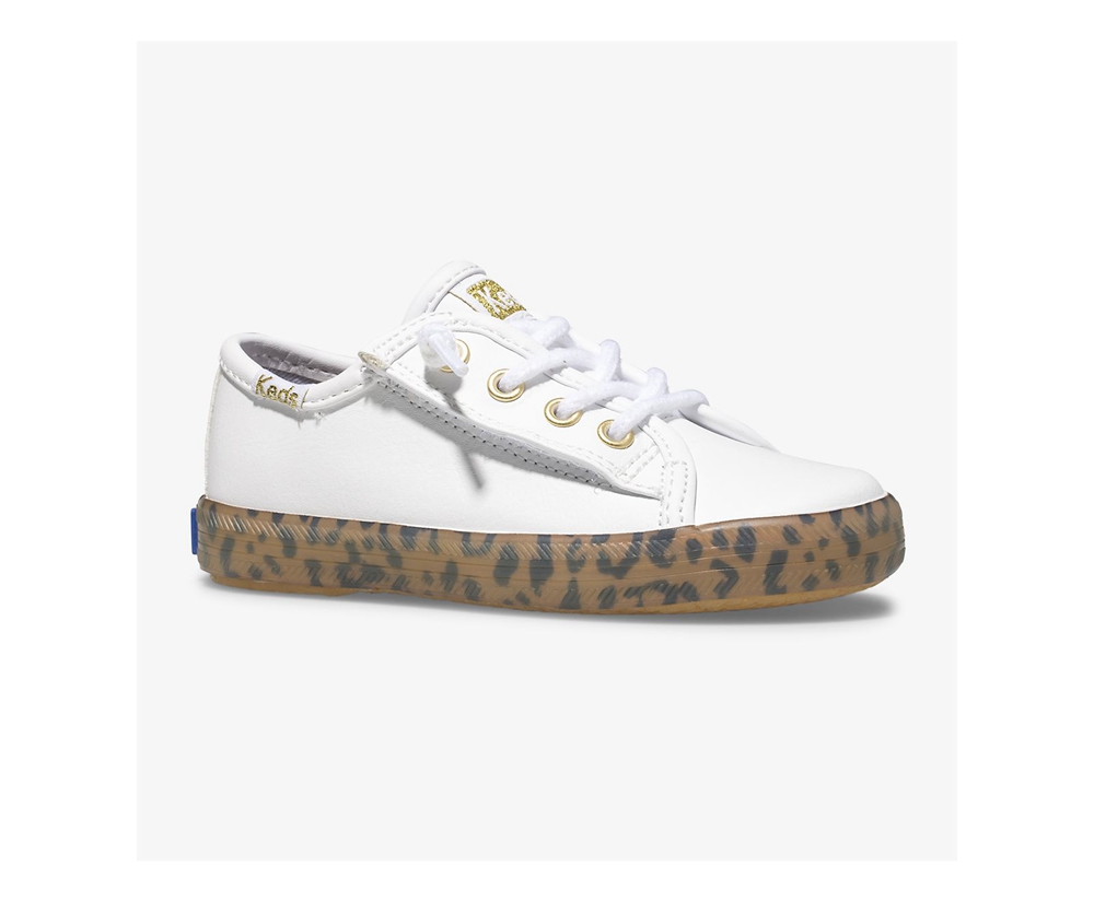 Keds Kids Sneakers White - Kickstart Leopard Foxing Jr. - 930YWJMKB